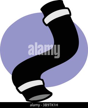 An abstract vector illustration shows a water hose tube in cartoon style Stock Vector