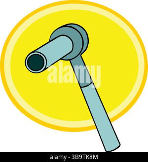 An abstract vector illustration shows a Ratchet Wrench tool in cartoon style Stock Vector
