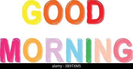Good morning in Bubble Text Effect Stock Vector