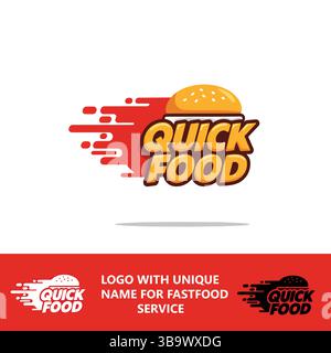 Quick Food Logo – High-Speed Branding for Fast Food Service Stock Vector