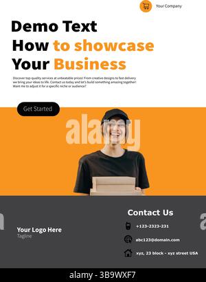 Business Promotion Flyer – Professional Service Showcase Template Stock Vector