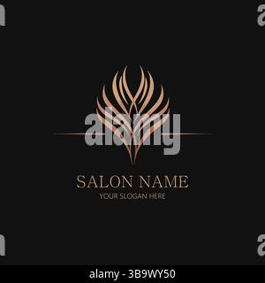 Salon Logo – Elegant Minimalist Design for Beauty & Hair Branding Stock Vector