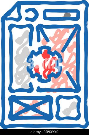 document layout technical writer icon doodle illustration Stock Vector ...