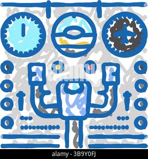 instrument panel aircraft color icon vector illustration Stock Vector ...