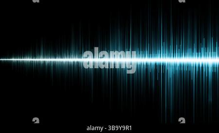 Sound wave and waveform in dynamic, colorful design. Blue gradient representing audio, signal, and rhythm with glowing, wavy streaks. Visualizing comm Stock Photo