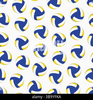 Seamless volleyball pattern. Game repeatable background with play balls. Trendy sportive endless print. Vector illustration Stock Vector
