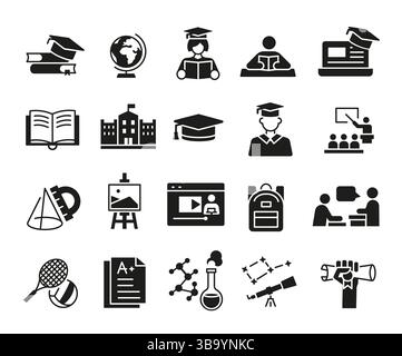 Education Icons Set Stock Vector