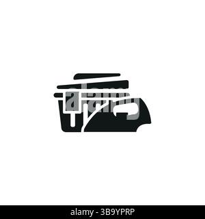 Laundry Iron Icon Stock Vector