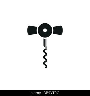 wine bottle and corkscrew utensil Stock Vector Image & Art - Alamy