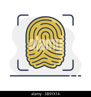 Finger scan vector icon. Fingerprint scanning technology concept. Identification system scanning. Security sign. Graph symbol for your web site design Stock Vector