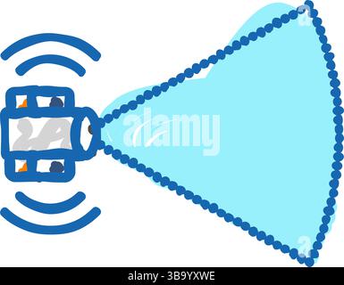lidar sensors autonomous delivery icon doodle illustration Stock Vector ...