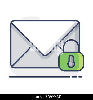 Lock envelope vector icon. Unlock envelope sign. Security sign. Graph symbol for your web site design, logo, app, UI Stock Vector