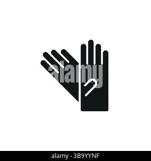 Gloves Icon Hand Protection Latex Rubber Medical Outline Pair Black ...