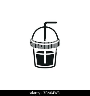 Cold Drink Cup Icon Stock Vector