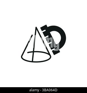 Geometry Protractor Icon Stock Vector