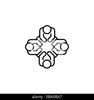 Meeting Icon – Group Discussion and Team Collaboration Symbol Stock Vector