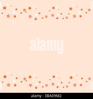 Stars And Circles Scattered with empty space in middle on Decent Geometric Background Seamless Pattern Stock Vector