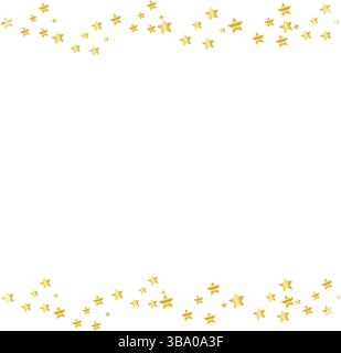 Gold Stars Glitter on White Geometric Vector Having Empty Space in middle Stock Vector