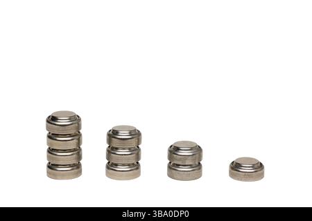 Button Batteries Graph Stock Photo