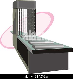 An abstract vector illustration shows an Wood Shaper Machine for carpentry works in cartoon style Stock Vector