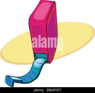 An abstract vector illustration shows a isometric icon with a measuring tape in cartoon style Stock Vector