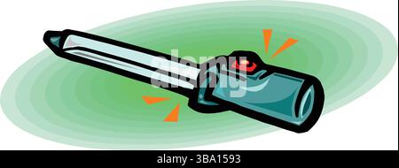 Barber illustration of professional hair curling iron. Hairdressing salon item Stock Vector