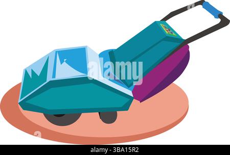 An abstract vector illustration shows a Colorful Vacuum Cleaner in cartoon style Stock Vector