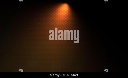 Golden hues from a spotlight cast soft, warm lighting on a textured, dark patterned,  wallpaper background, setting a calm and mysterious ambiance. Stock Photo