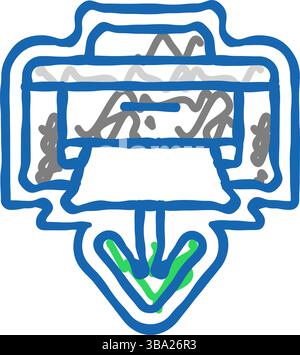 printer loading document icon doodle illustration Stock Vector Image ...