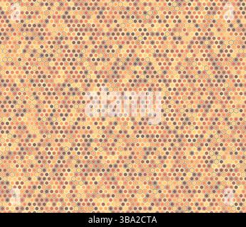 Hexagonal pattern background. Bold rounded hexagons mosaic pattern with inner solid cells. Orange color tones. Small hexagon geometric shapes. Stock Vector