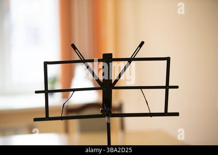 Empty music stand for wind instruments Stock Photo