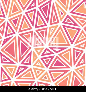 Minimal geometric background. Large triangle sizes. Solid shapes in frames. Multicolored style. Repeatable pattern. Modern vector tiles. Stock Vector