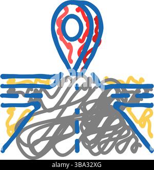 courier map location icon doodle illustration Stock Vector Image & Art ...