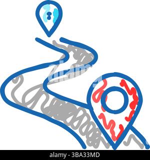 map pointer delivery icon doodle illustration Stock Vector Image & Art ...