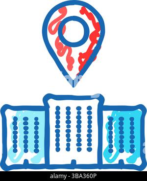 office map location icon doodle illustration Stock Vector Image & Art ...