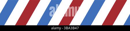 Simple blue white red diagonal stripes pattern - seamless from left to right Stock Photo
