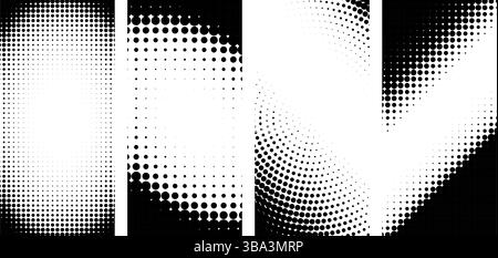 vertical halftone banner templates. Vector illustration Stock Vector
