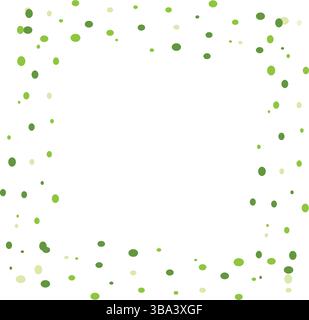 Green Polka Dot Border Pattern with Decorative Design Stock Vector