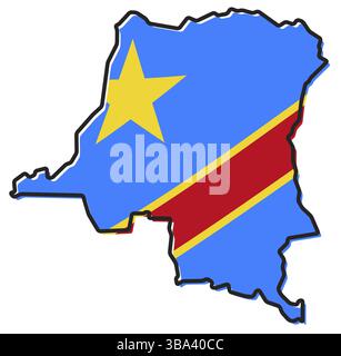 Map of Democratic Republic of the Congo on dark slate Stock Photo - Alamy