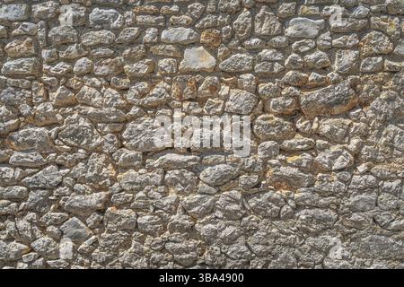 Old grungy stone or sandstone wall. High quality texture and background for your projects and creative work Stock Photo