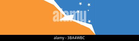 Flag of Argentina in Antarctica. Argentina Antarctica flag long banner digital vector illustration. Stock Vector