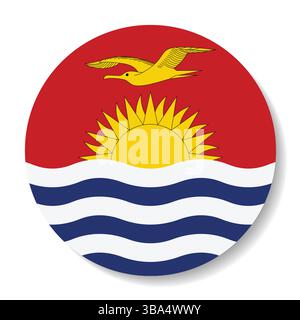 Flag of Kiribati. Kiribati circle flag logo icon computer vector illustration design. Stock Vector