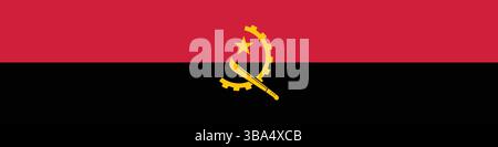Flag of Angola. Angola flag long banner digital vector illustration. Stock Vector