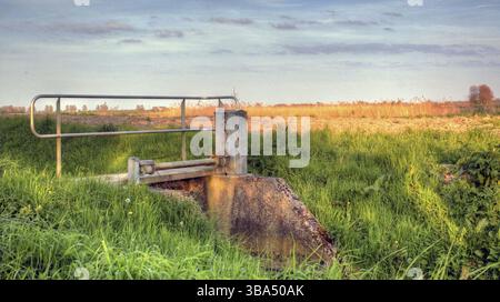 HDR picture of a Dutch rural landscape on a sunny day in may Stock Photo