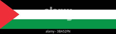Flag of Palestine. Palestine flag long banner digital vector illustration. Stock Vector