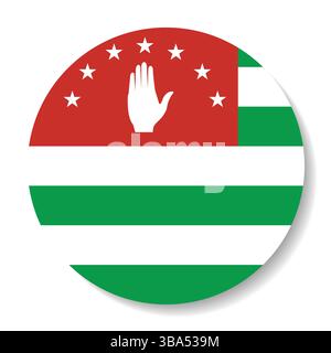 Flag of Abkhazia. Abkhazia circular flag logo icon computer vector illustration design. Stock Vector