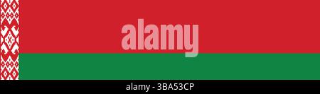 Flag of Belarus. Belarus flag long banner digital vector illustration. Stock Vector