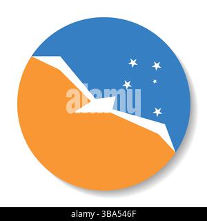 Flag of Argentina Antarctica. Argentina Antarctica circle flag logo icon computer vector illustration design. Stock Vector
