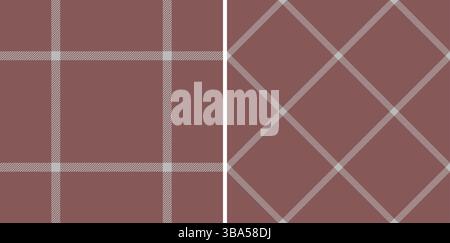 Classic plaid pattern variations in muted mauve and neutral tones. Ideal for backgrounds, textiles, or design elements. Versatile for warm, cozy theme Stock Vector