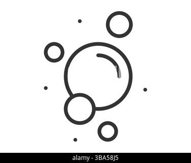 Clean and minimal line art illustration of interconnected circles. Concept of bubbles, science, connection or cleanliness. Perfect for logo, icon or d Stock Vector